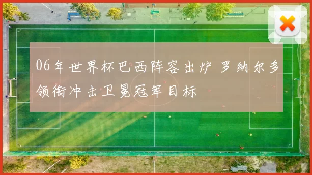 06年世界杯巴西阵容出炉 罗纳尔多领衔冲击卫冕冠军目标